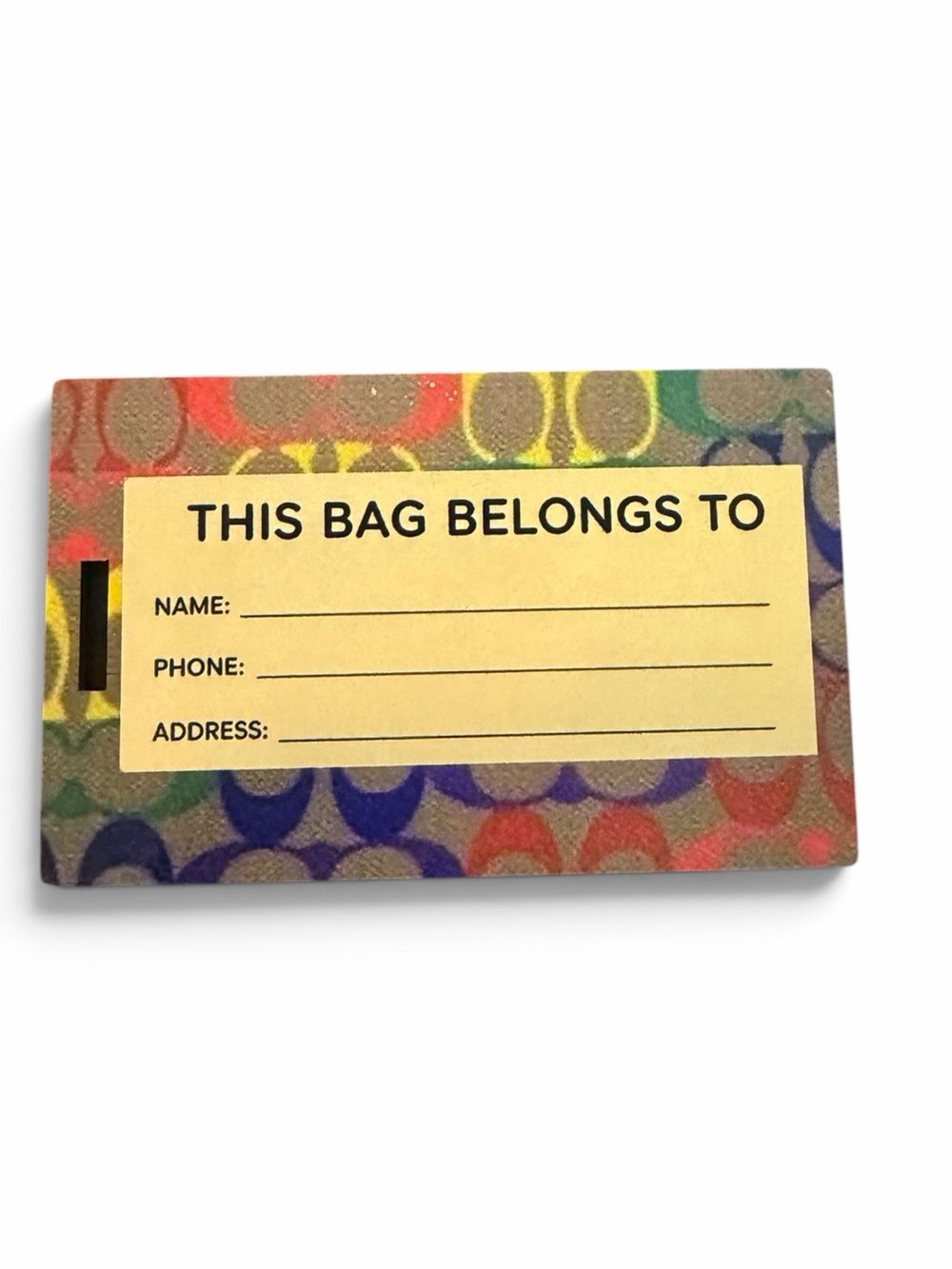 Fashion CC Multicolor Signature Luggage Tag with Black Strap - Picture 2 of 4